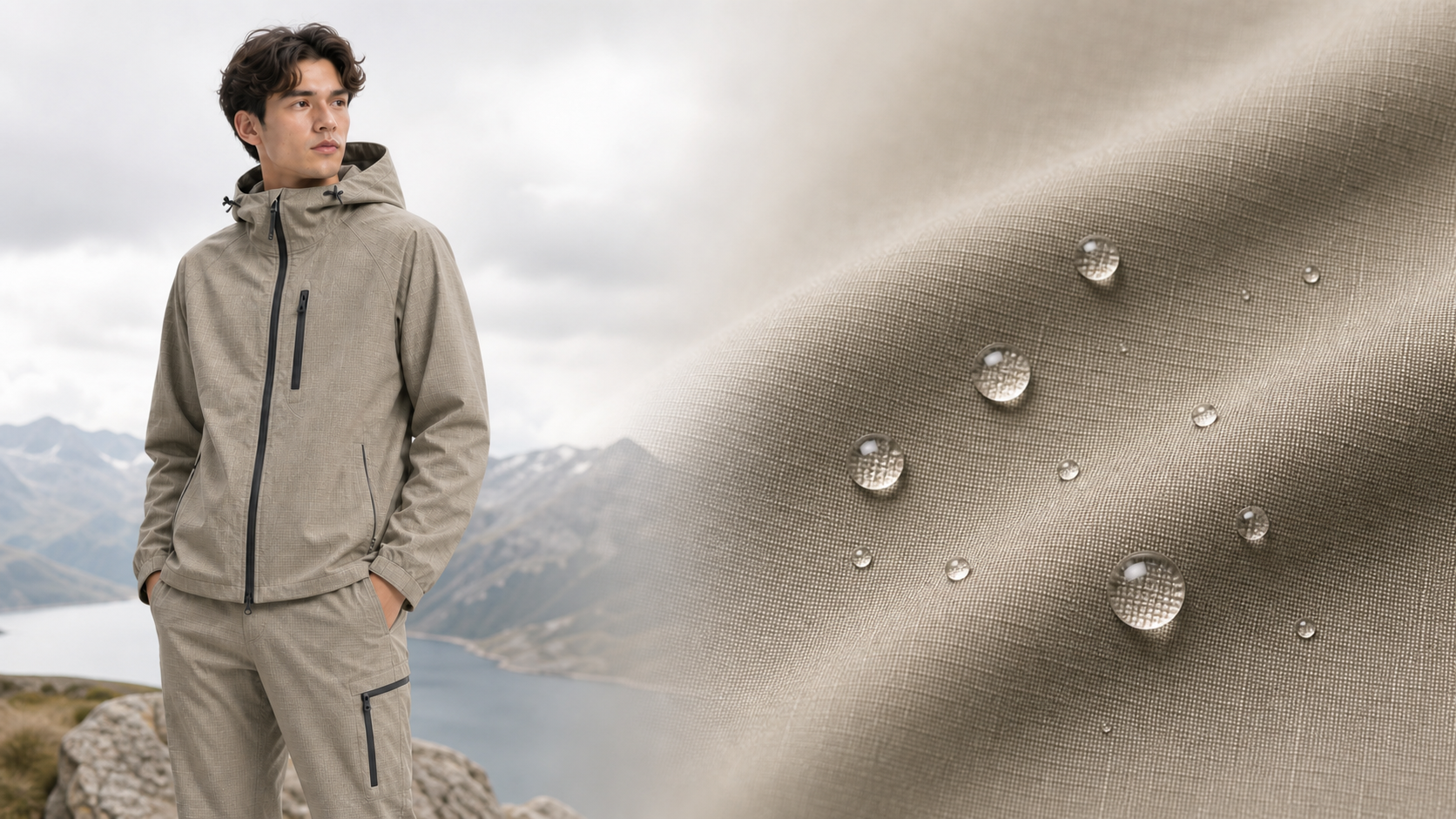 9100# BEIZ — Lightweight Ripstop Nylon Fabric