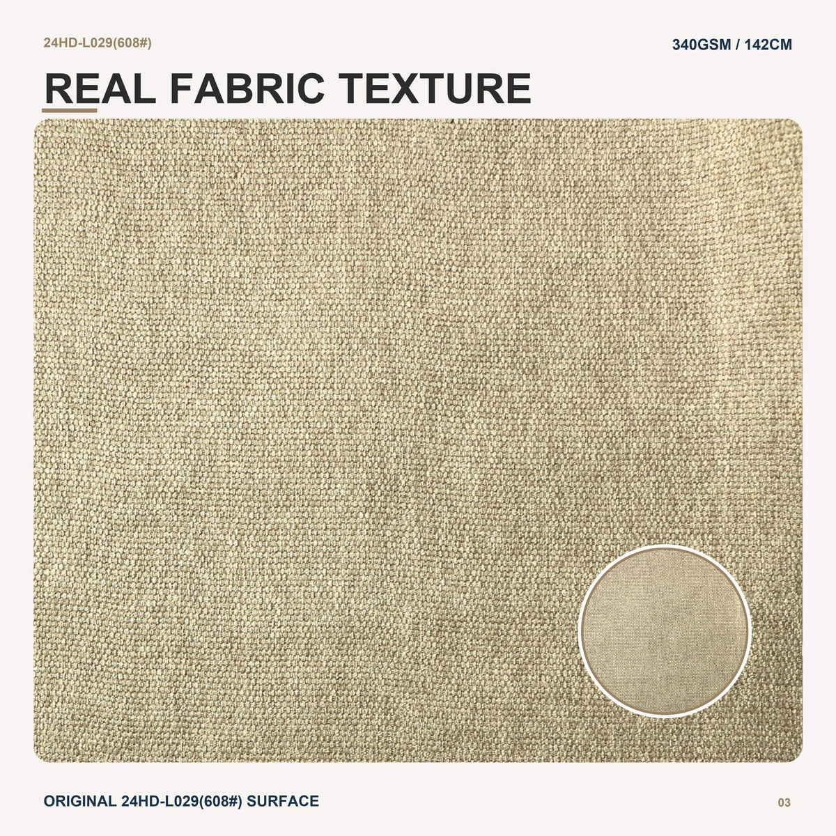Solid Dyed Polyester Linen Look with Nonwoven Backing for Sofa Couch Cushion Lounge Chair Furniture Upholstery Fabric