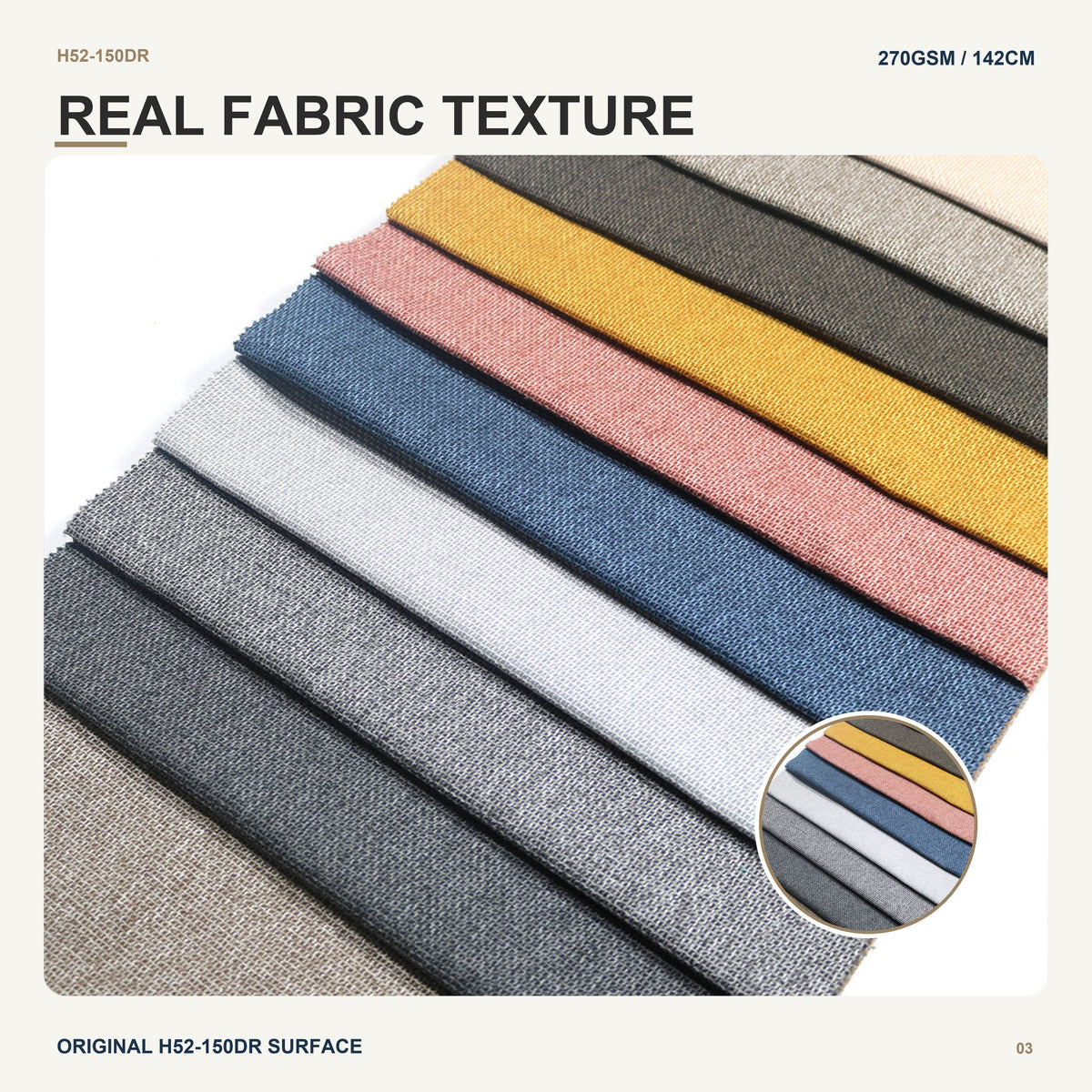 Custom Multicolor Woven Linen Look with Nonwoven Backing for Sofa Couch Cushion Lounge Chair Home Furniture Upholstery Fabric