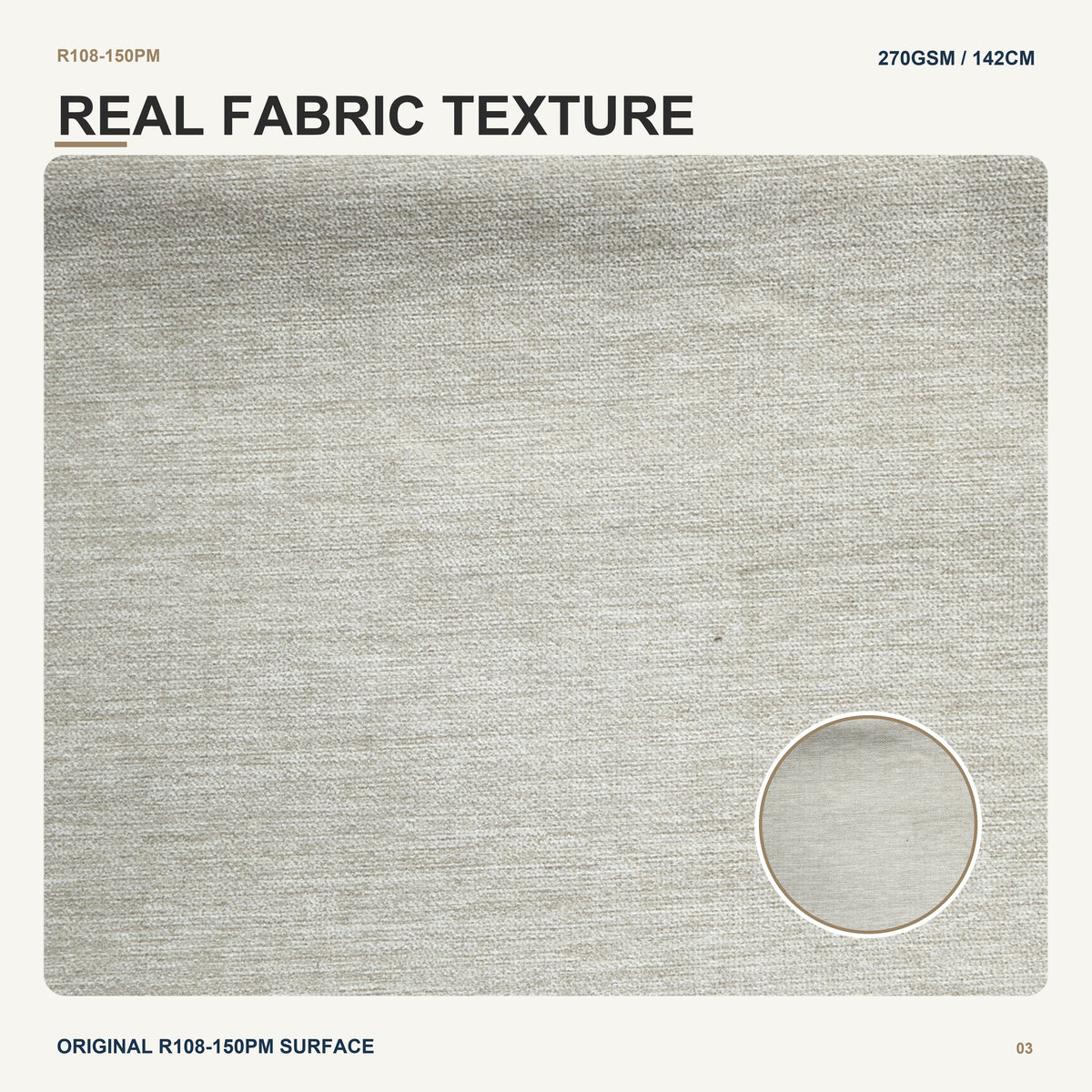Linen Look Upholstery Fabric with Nonwoven Support for Throw Pillow Chair Pad Window Seat and Ottoman Upholstery Fabric