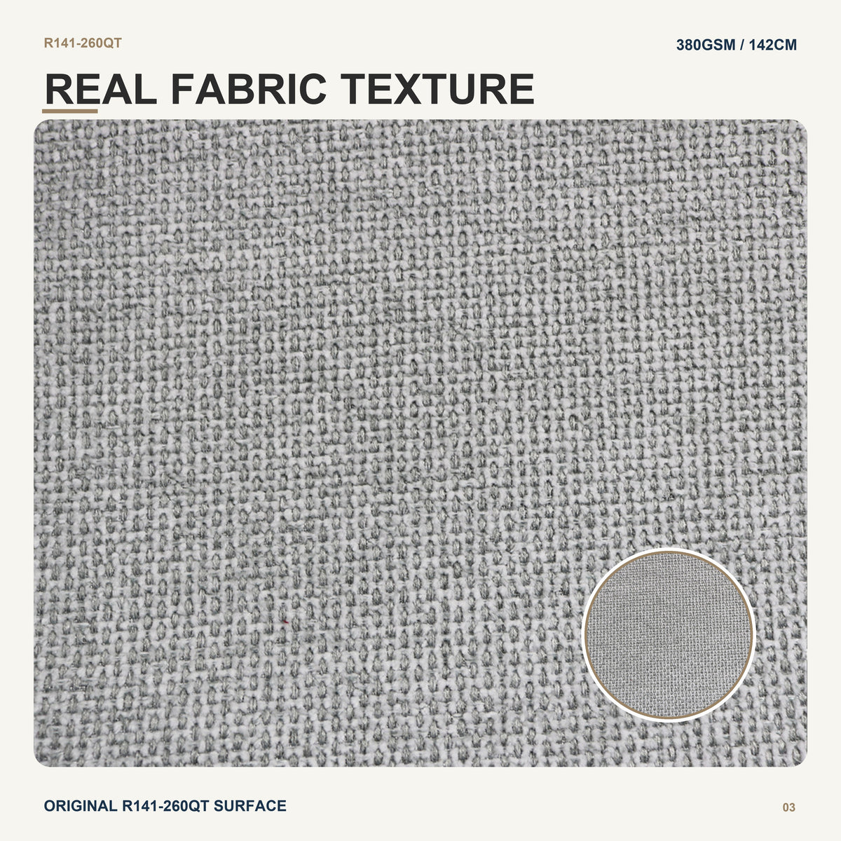 Nonwoven Backed Linen Look Textile for Car Seat Door Panel Vehicle Cabin Trim Automotive Interior Upholstery Fabric