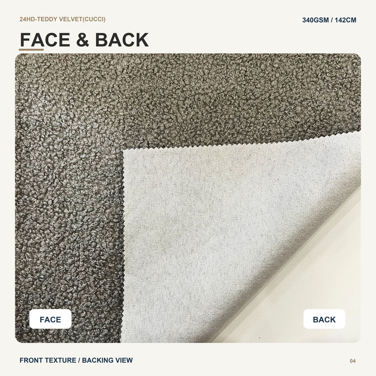 Heavyweight Lamb Wool Look Teddy Boucle with Pongee Backing for Sofa Couch Cushion Modern Furniture Upholstery Fabric