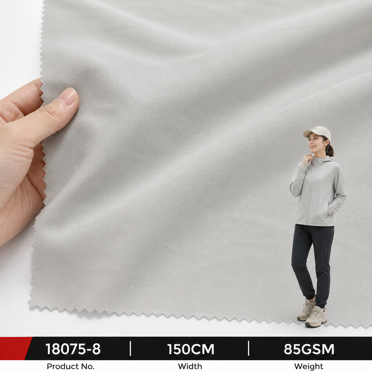 18075 8 100 Percent Polyester 85GSM 150CM 210 by 119 Density Lightweight for Sun Protection Clothing Production Apparel Fabric