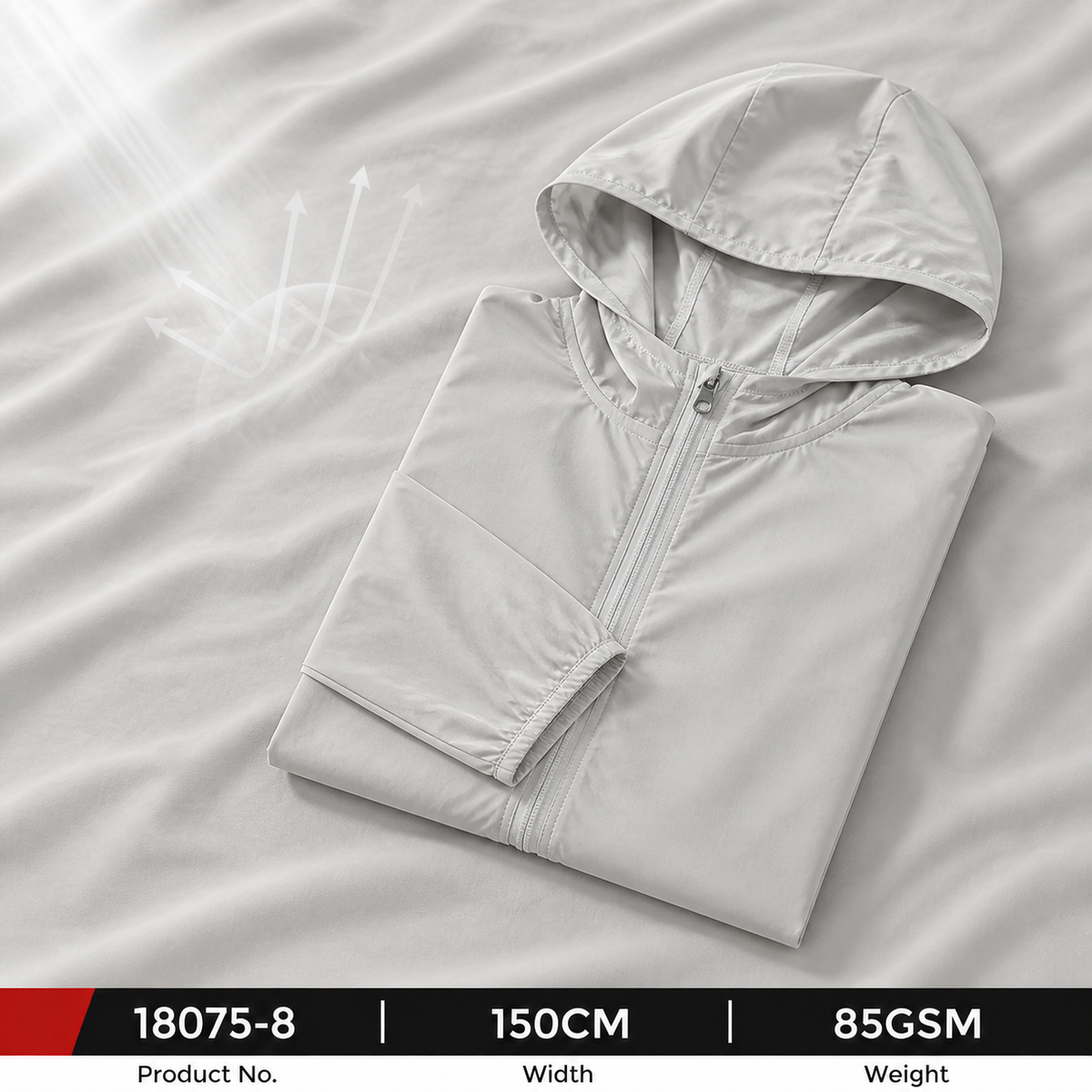 18075 8 100 Percent Polyester 85GSM 150CM 210 by 119 Density Lightweight for Sun Protection Clothing Production Apparel Fabric