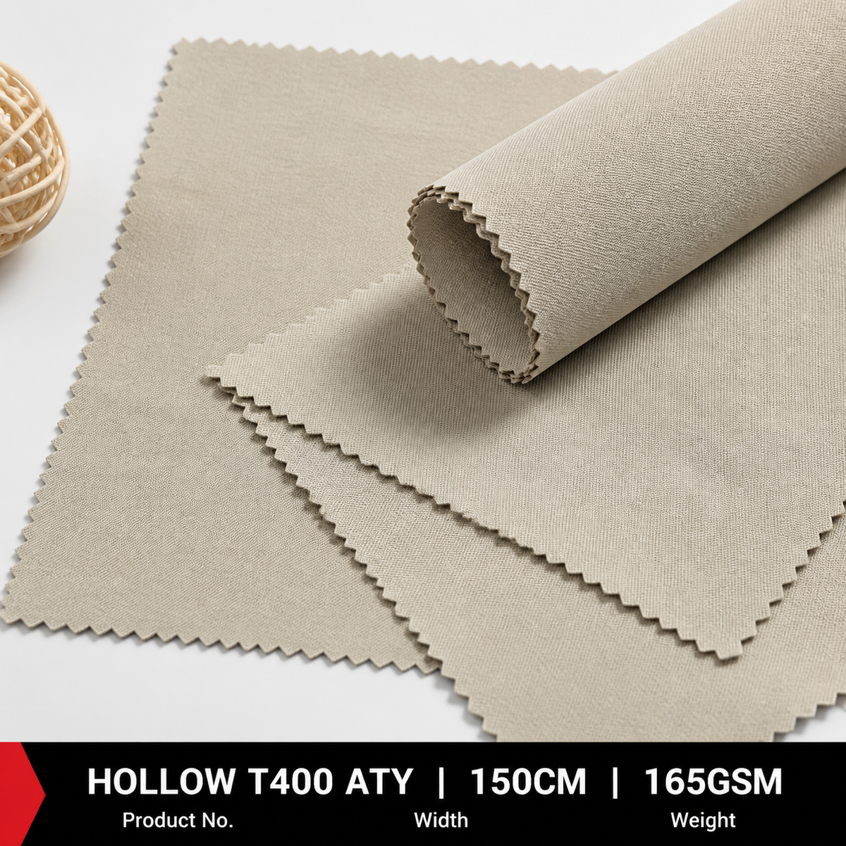 Hollow T400 160D ATY Polyester Apparel Fabric 165GSM