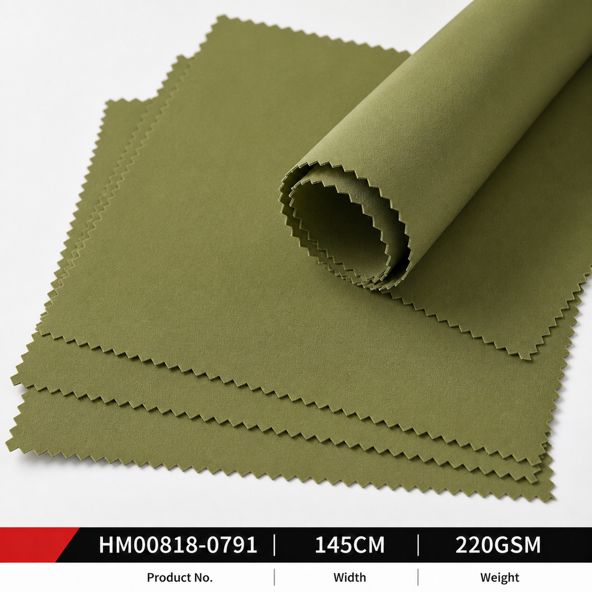 HM00818 0791 High Stretch Double Warp Weft 100 Percent Polyester 220GSM 145CM C6 Water Repellent TPU Membrane Pongee Fabric