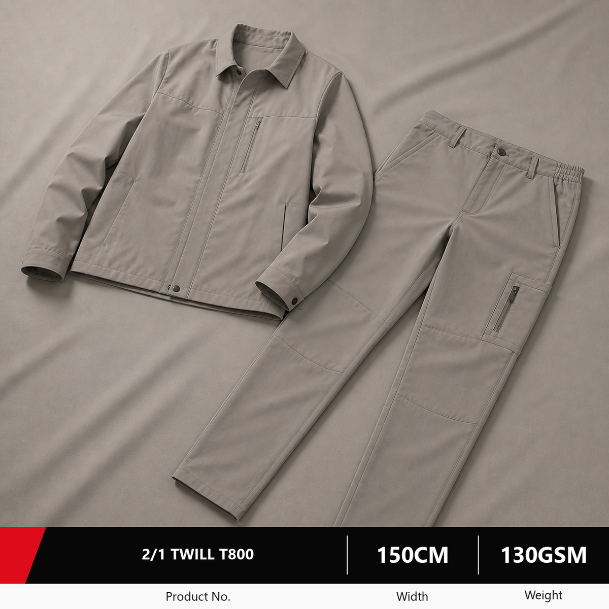 Twill T800 Polyester Apparel Fabric 230GSM