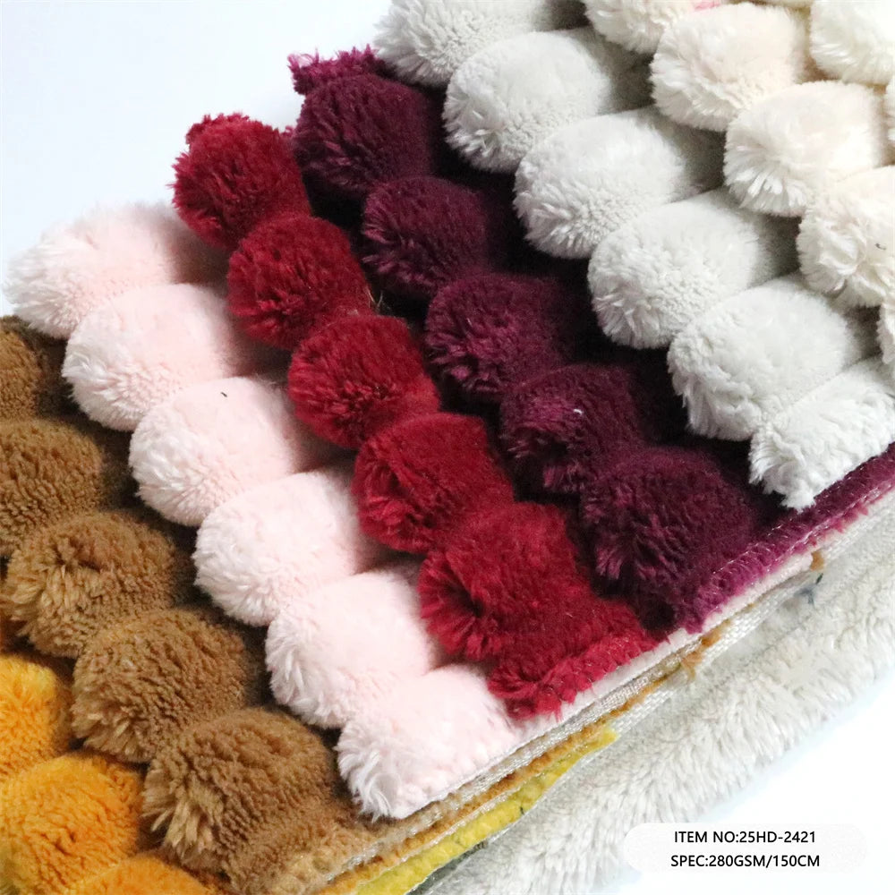 2025 Flannel Corduroy Fabric 100% Polyester Textile 280GSM Sofa Upholstery Material Fleece - Haida Corduroy Upholstery Fabric
