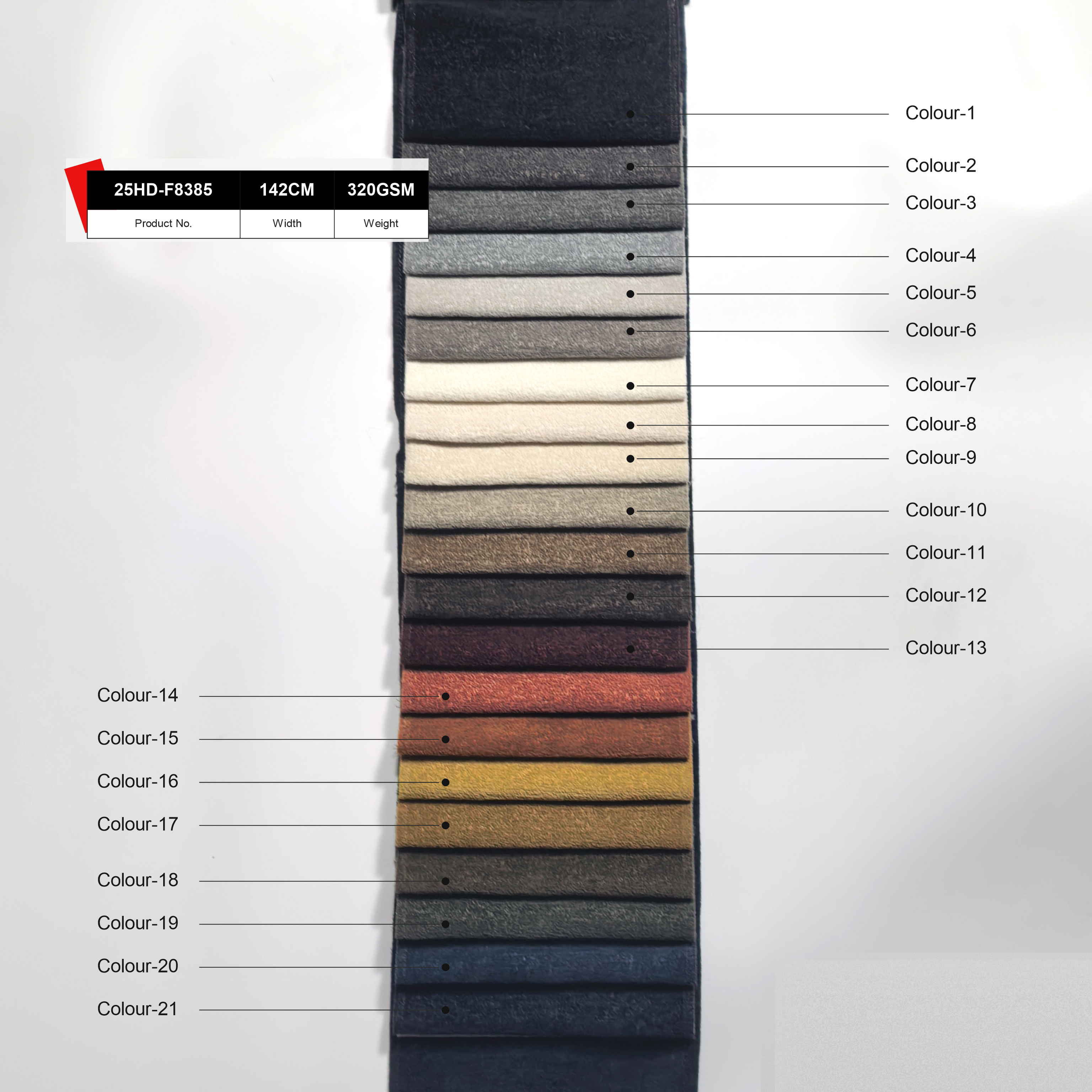 25HD-F8385 100% Polyester Chenille Upholstery Sofa Fabric | Solid Plain
