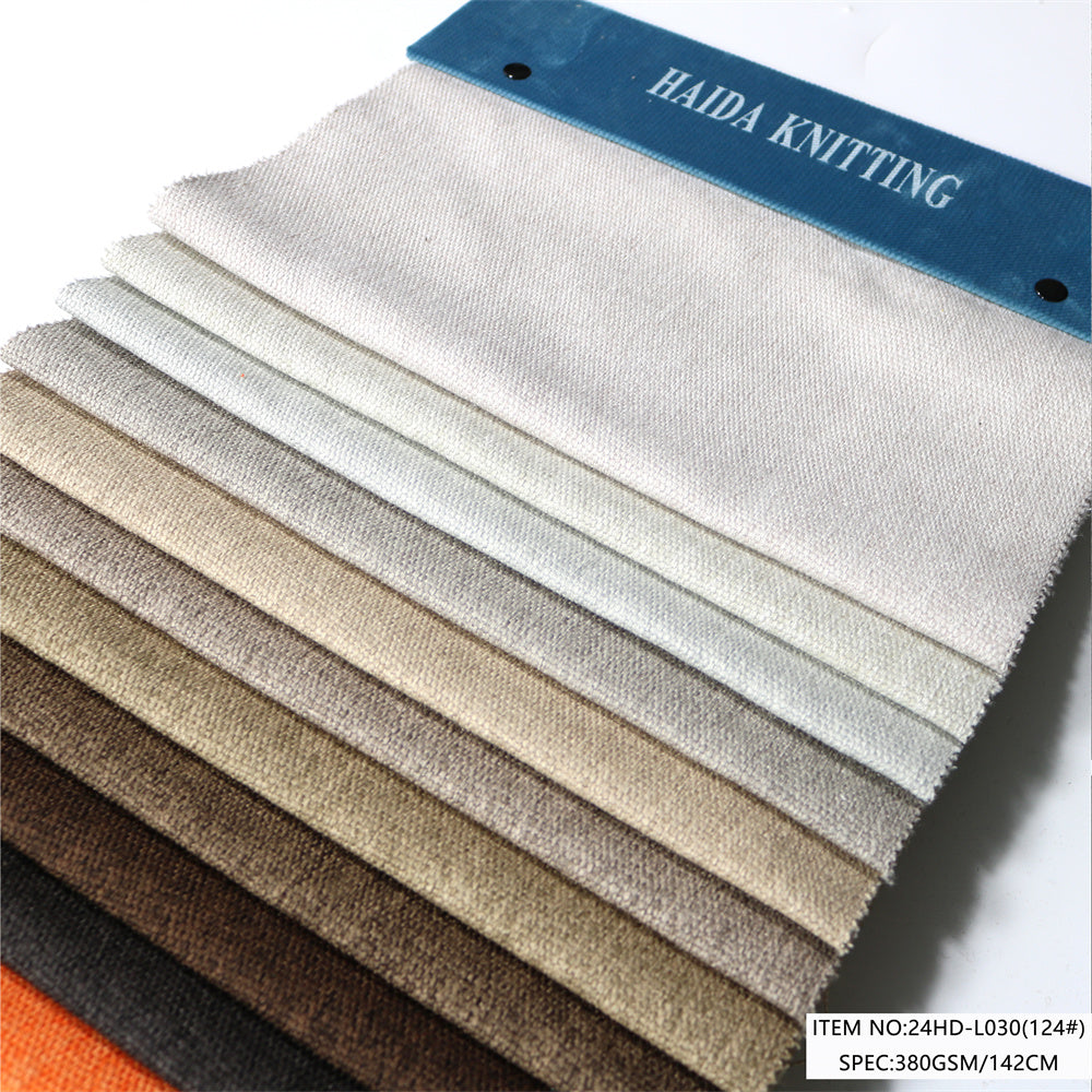 24HD-L030 Polyester Linen Look Upholstery Fabric | Warp Suede