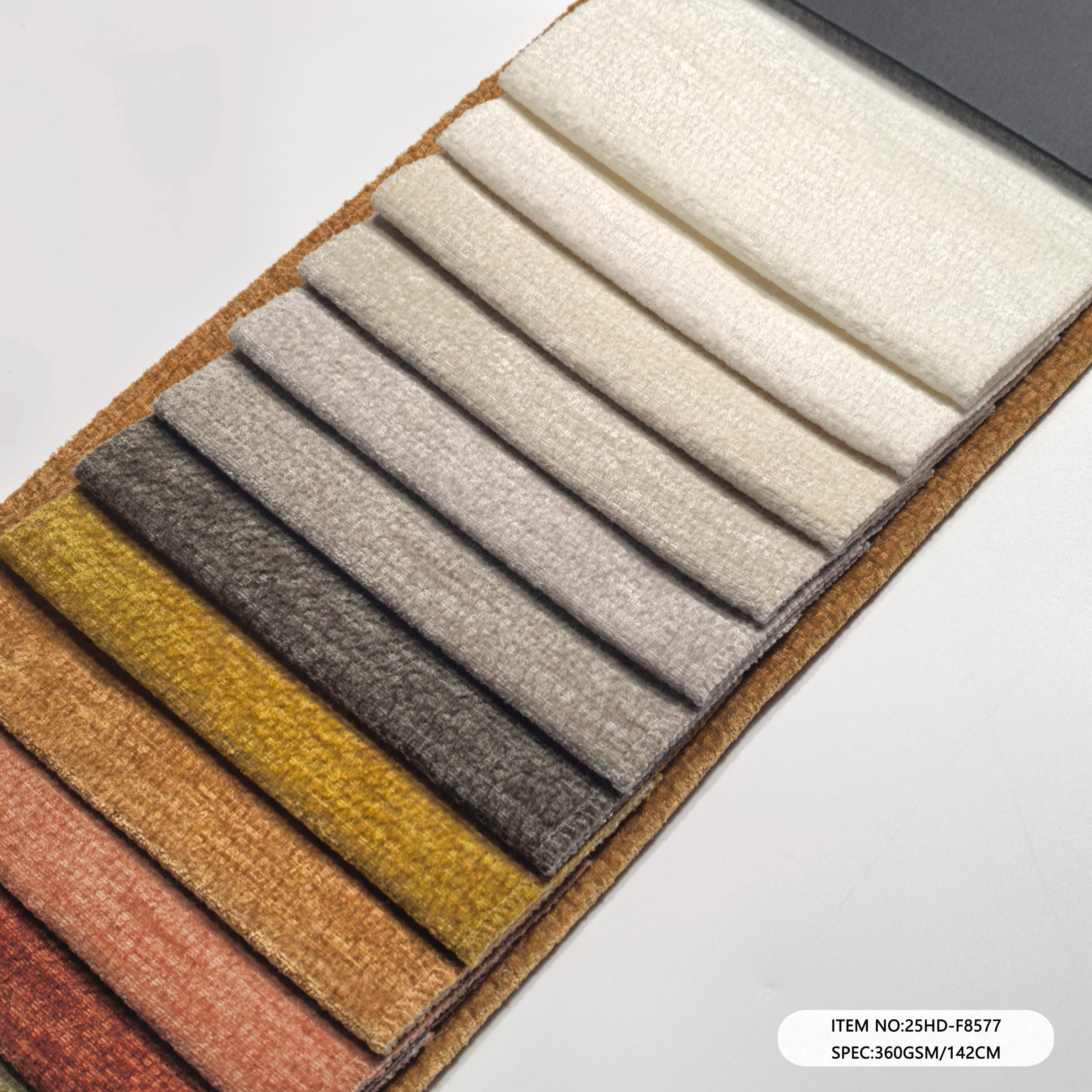 25HD-F8577  Polyester Velvet Chenille Upholstery Sofa Fabric | Solid Plain