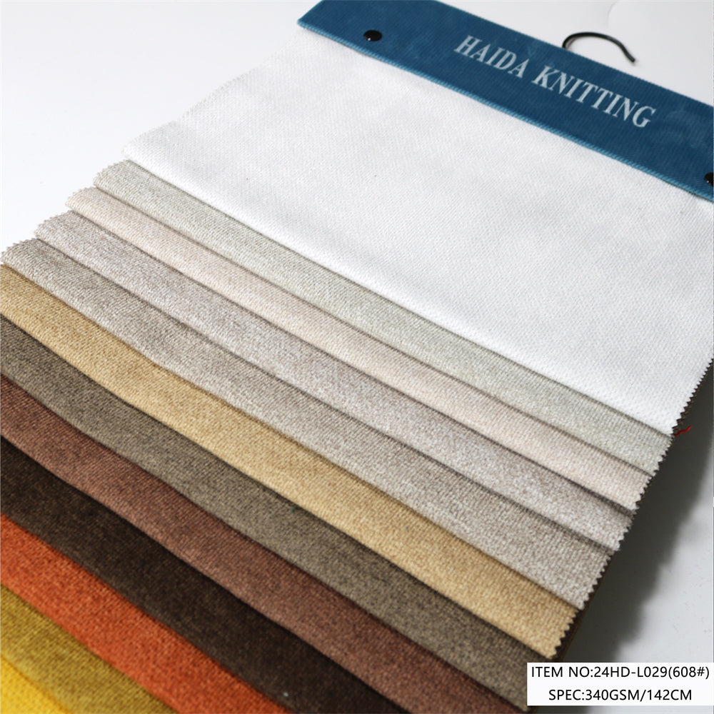 24HD-L029 Polyester Linen Look Curtain & Upholstery Fabric | Weft Suede