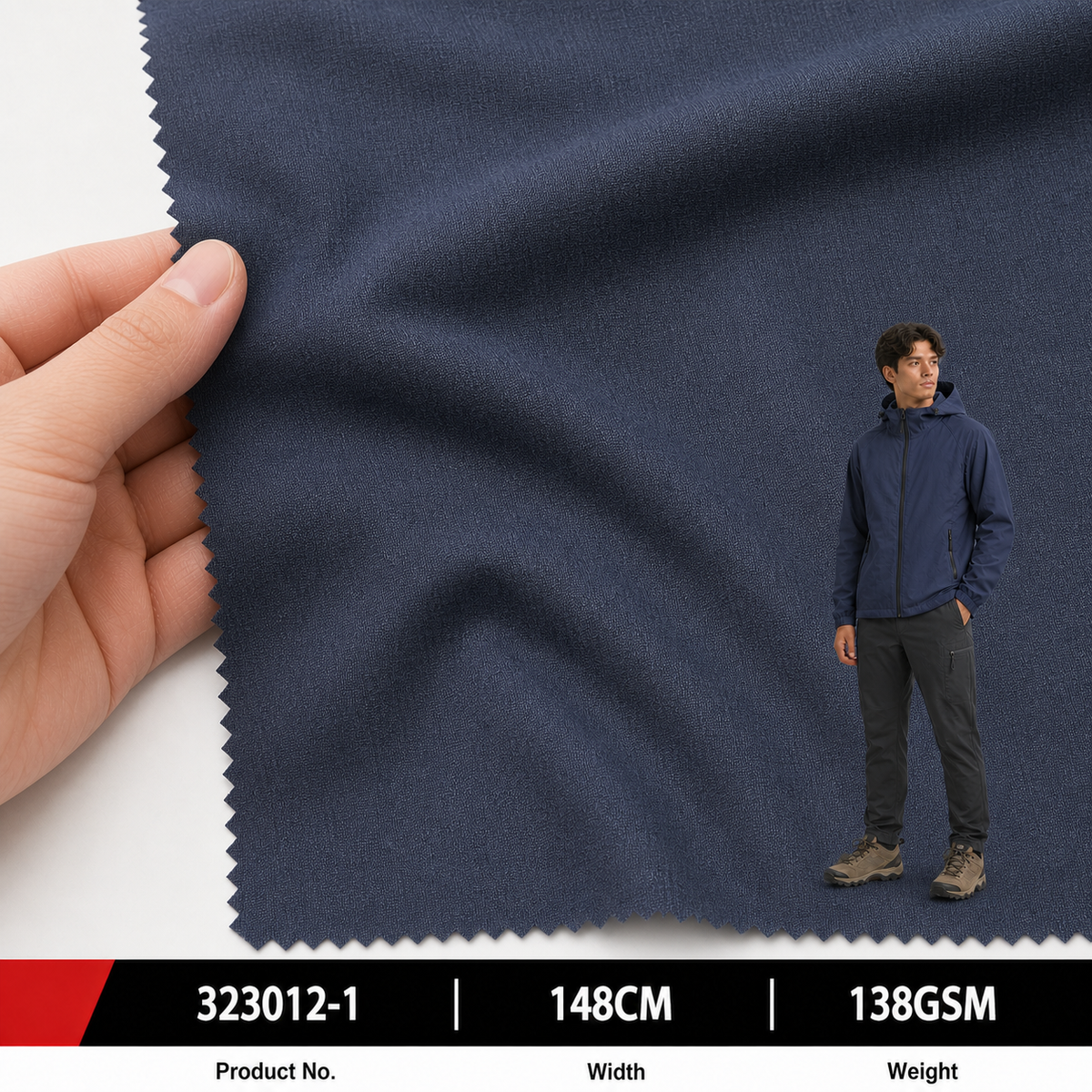 323012 1 86 Percent Nylon 14 Percent Spandex 138GSM 148CM 158 by 110 Density Lightweight Stretch Wholesale Apparel Fabric