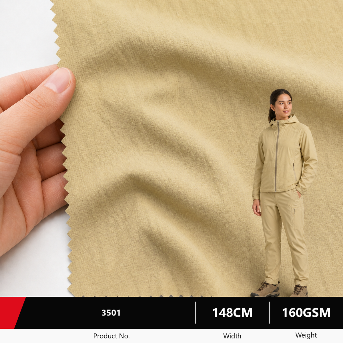 3501 Polyester Fabric for Trousers and Jackets 160GSM