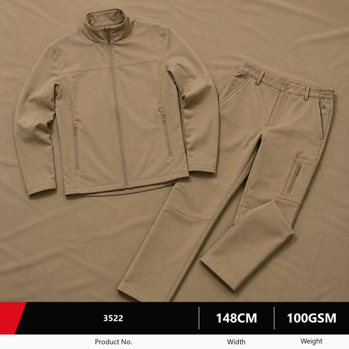 3522 Polyester Fabric for Trousers and Jackets 100GSM