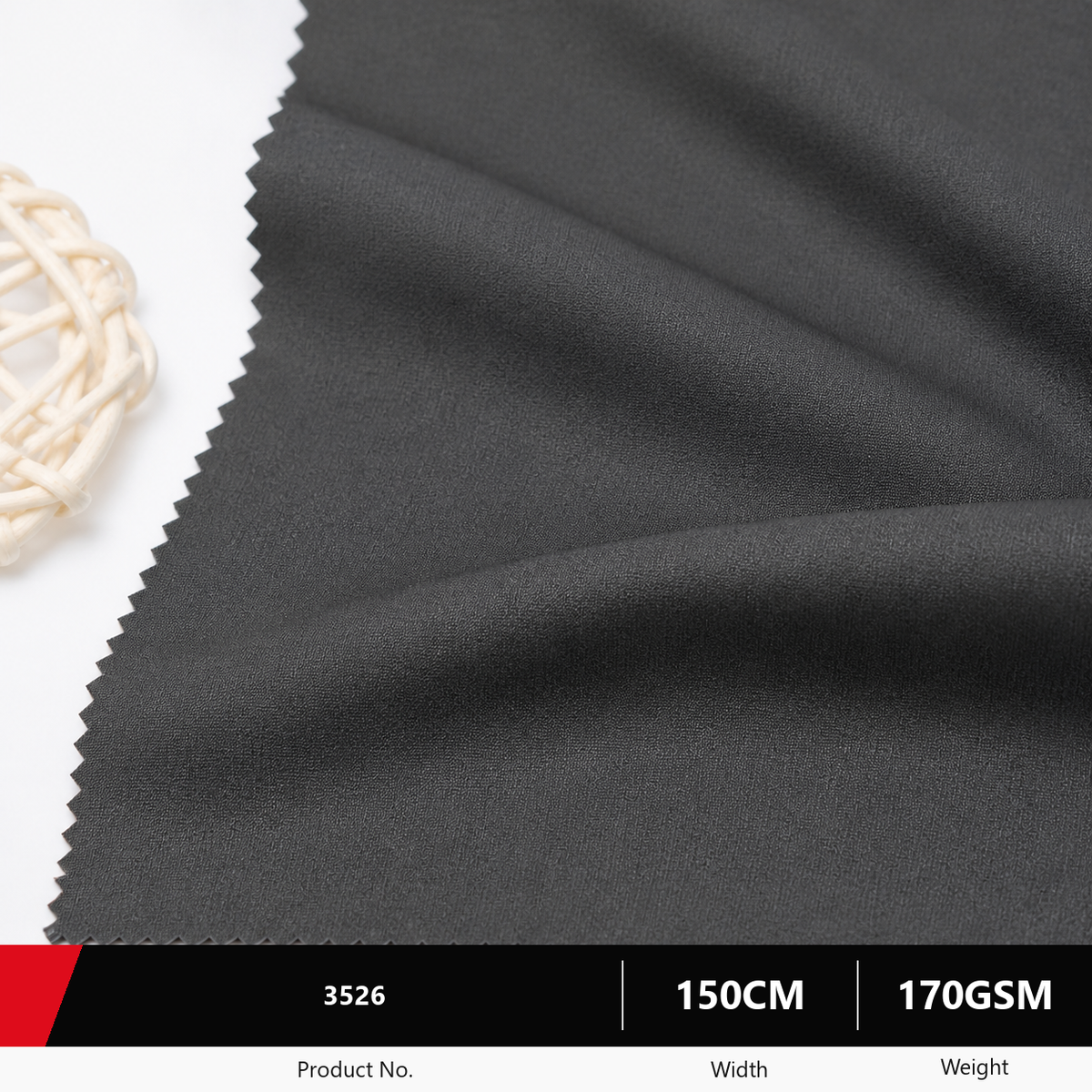 3526 Polyester Apparel Fabric for Trousers 170GSM