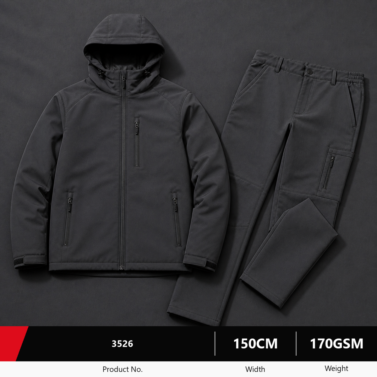 3526 Polyester Apparel Fabric for Trousers 170GSM