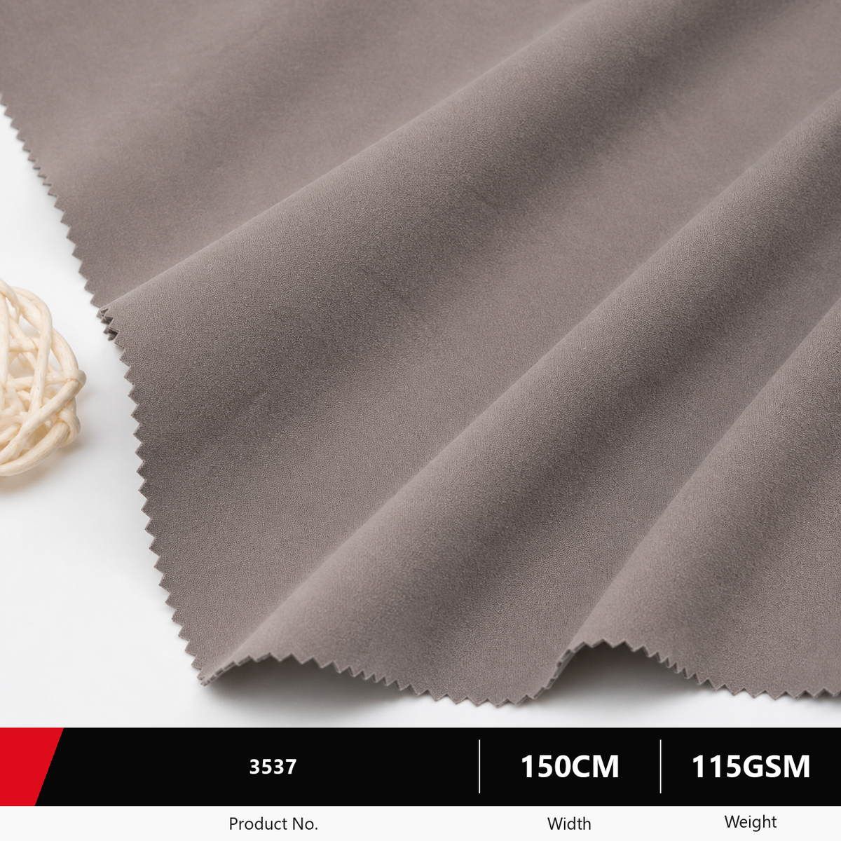3537 Polyester Washed Cotton Look Fabric 115GSM