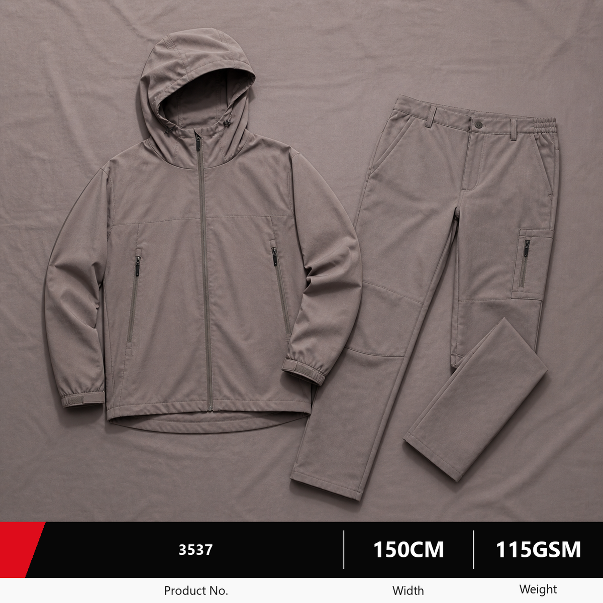 3537 Polyester Washed Cotton Look Fabric 115GSM