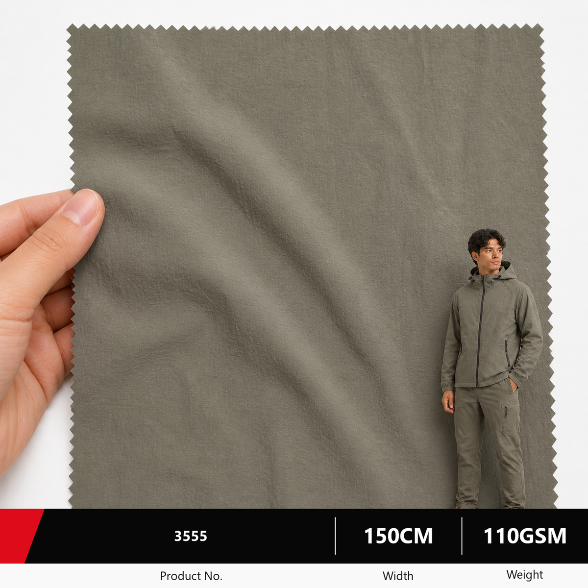 3555 Nylon Spandex Stretch Fabric 110GSM