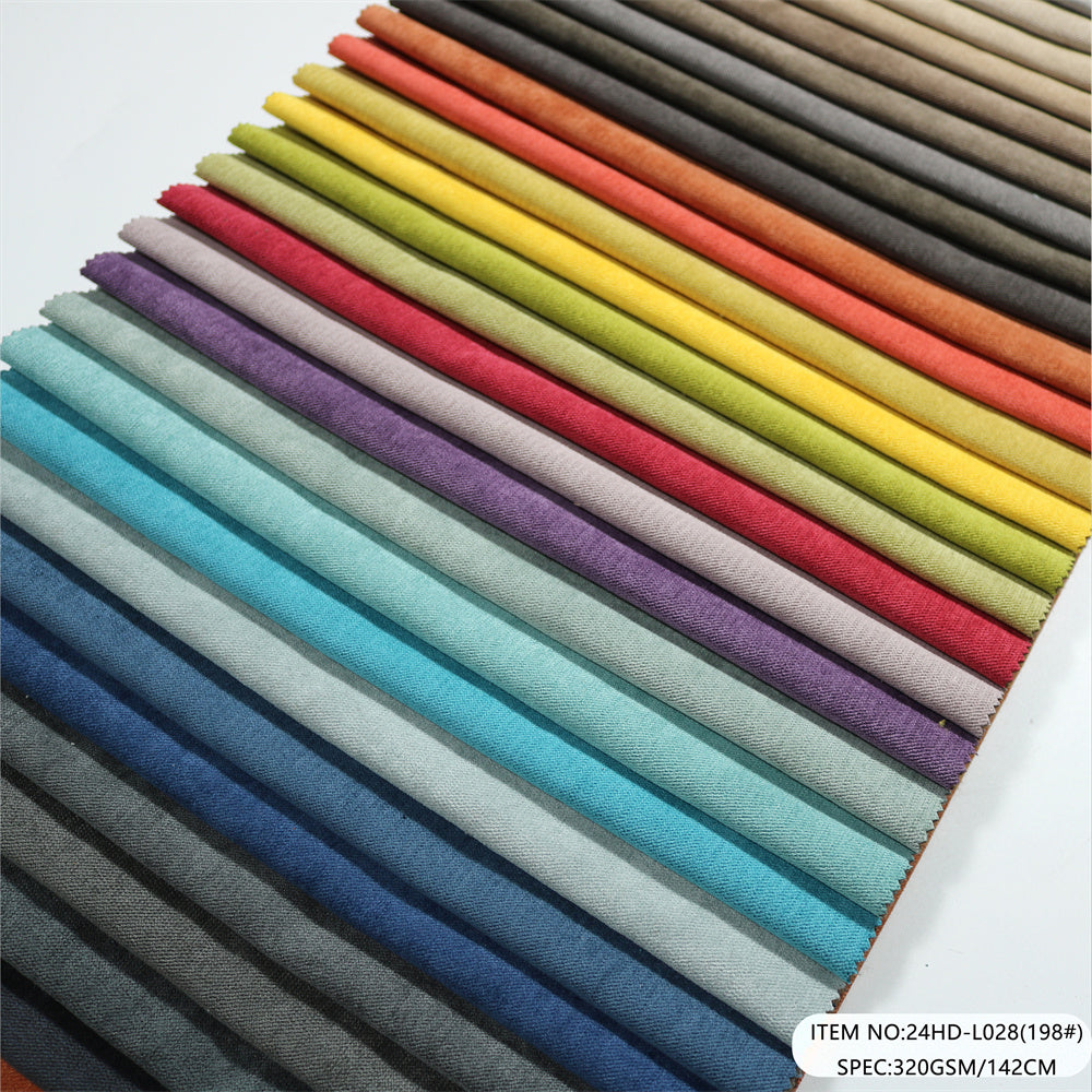 24HD-L028 Polyester Waterproof Faux Linen Upholstery Sofa Fabric