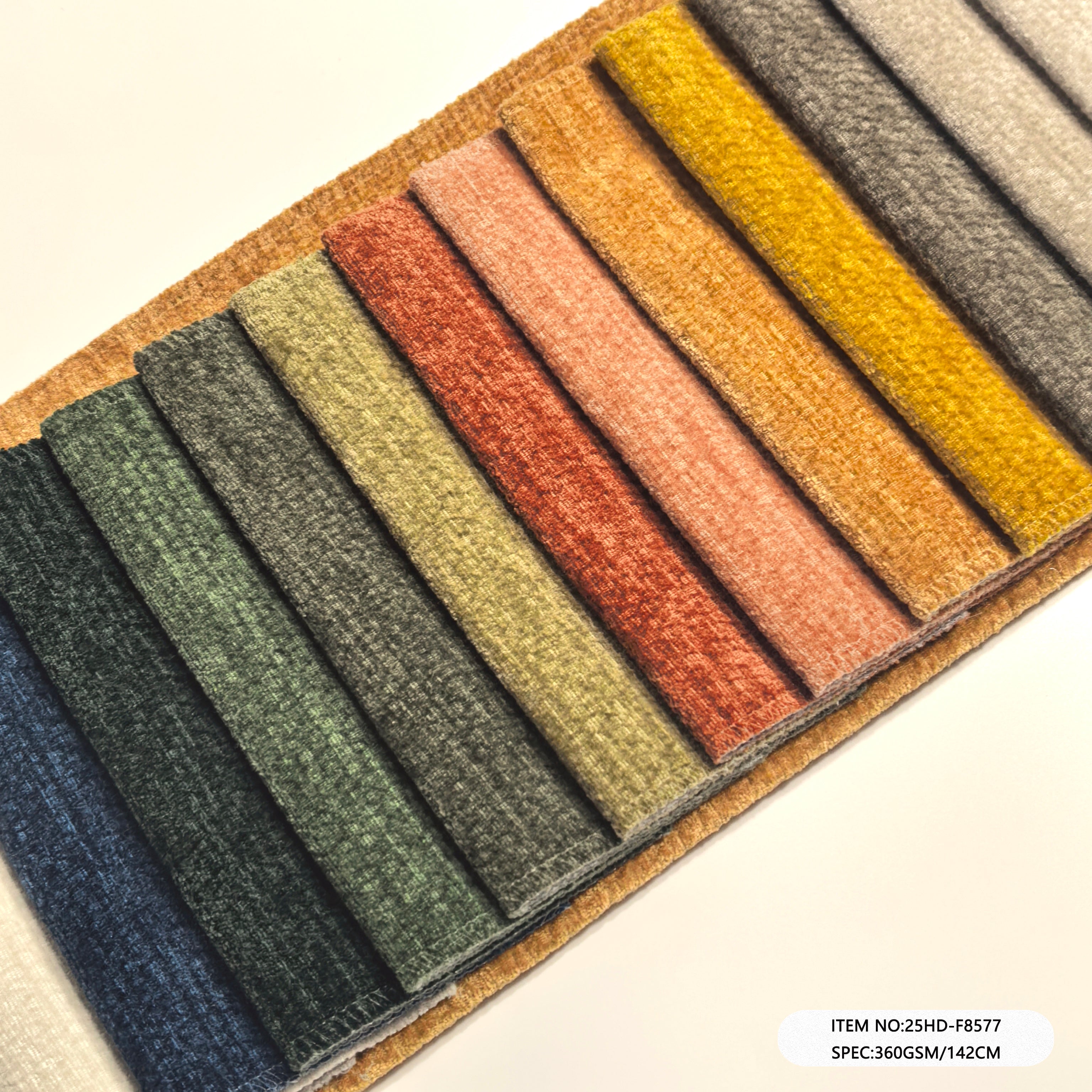 25HD-F8577  Polyester Velvet Chenille Upholstery Sofa Fabric | Solid Plain