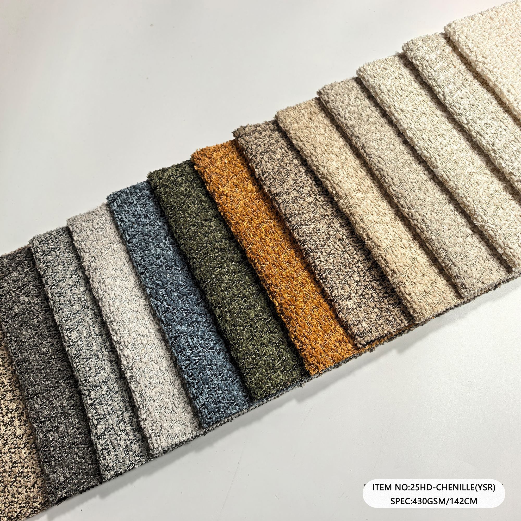 25HD-CHENILLE(YSR) Chenille Sofa Fabric | 400gsm Waterproof Knitted