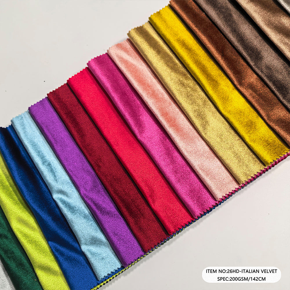 Italian Velvet Sofa Fabric with Smooth Plush Surface for Armchair Cushion Furniture Upholstery Home Decoration Wholesale