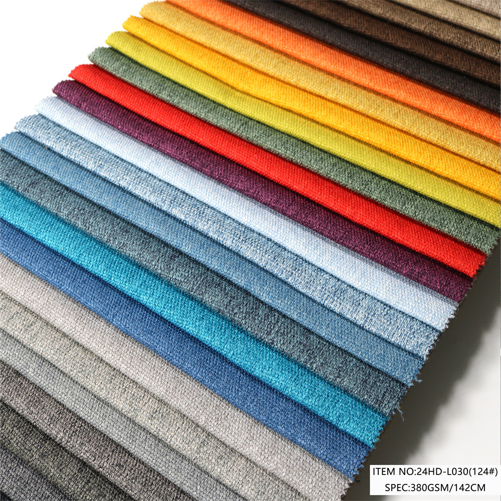 24HD-L030 Polyester Linen Look Upholstery Fabric | Warp Suede