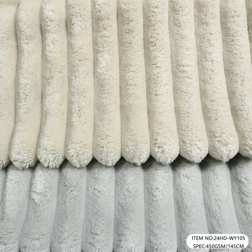 Narrow Ribbed Flannel Velvet with Pongee Backing for Sofa Couch Cushion Lounge Chair Modern Home Furniture Upholstery Fabric