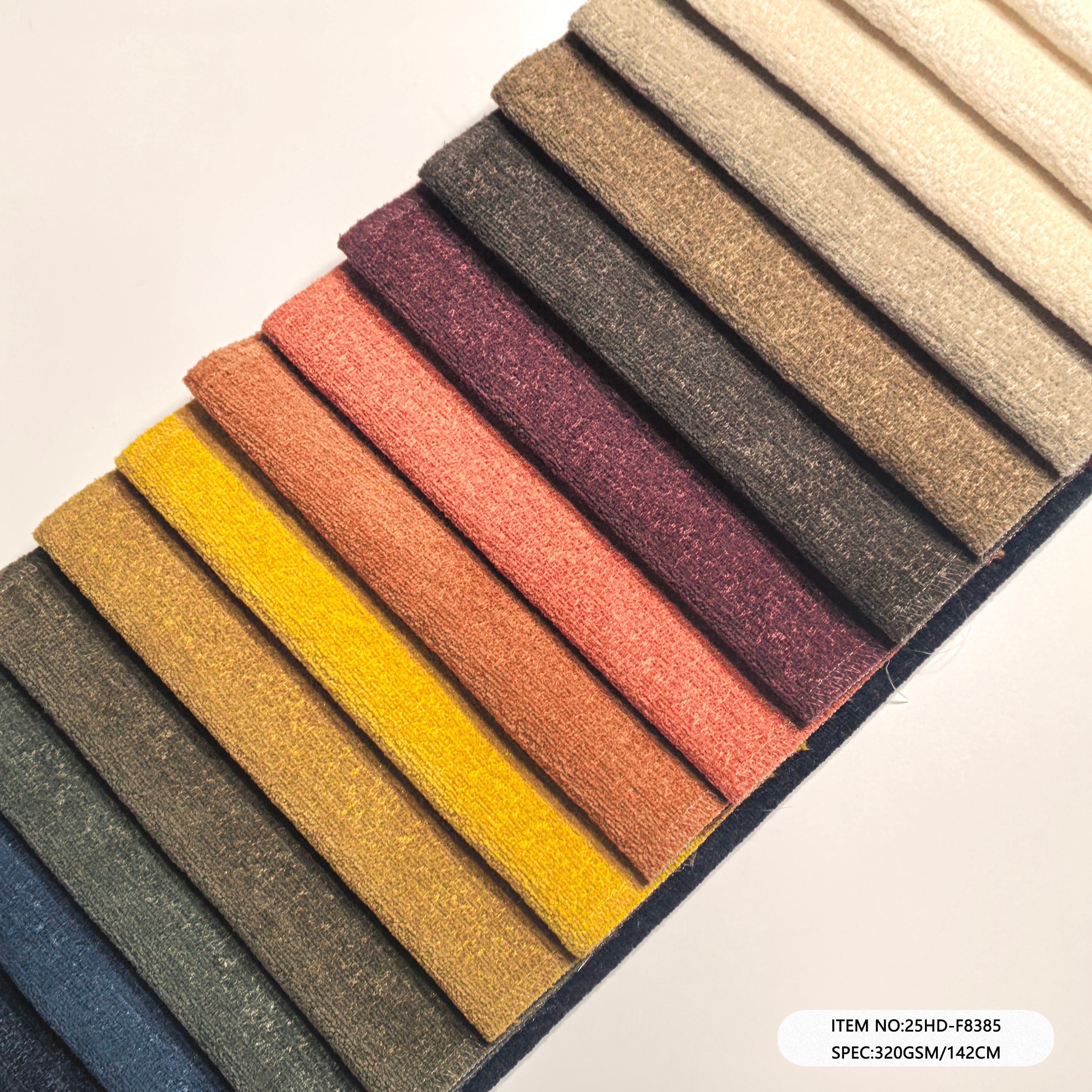 25HD-F8385 100% Polyester Chenille Upholstery Sofa Fabric | Solid Plain