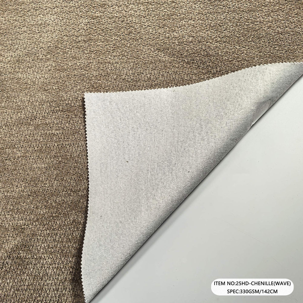 25HD CHENILLE WAVE 330GSM 150CM White Fleece Backed Textured Material for Sofa Furniture Home Decor Upholstery Fabric