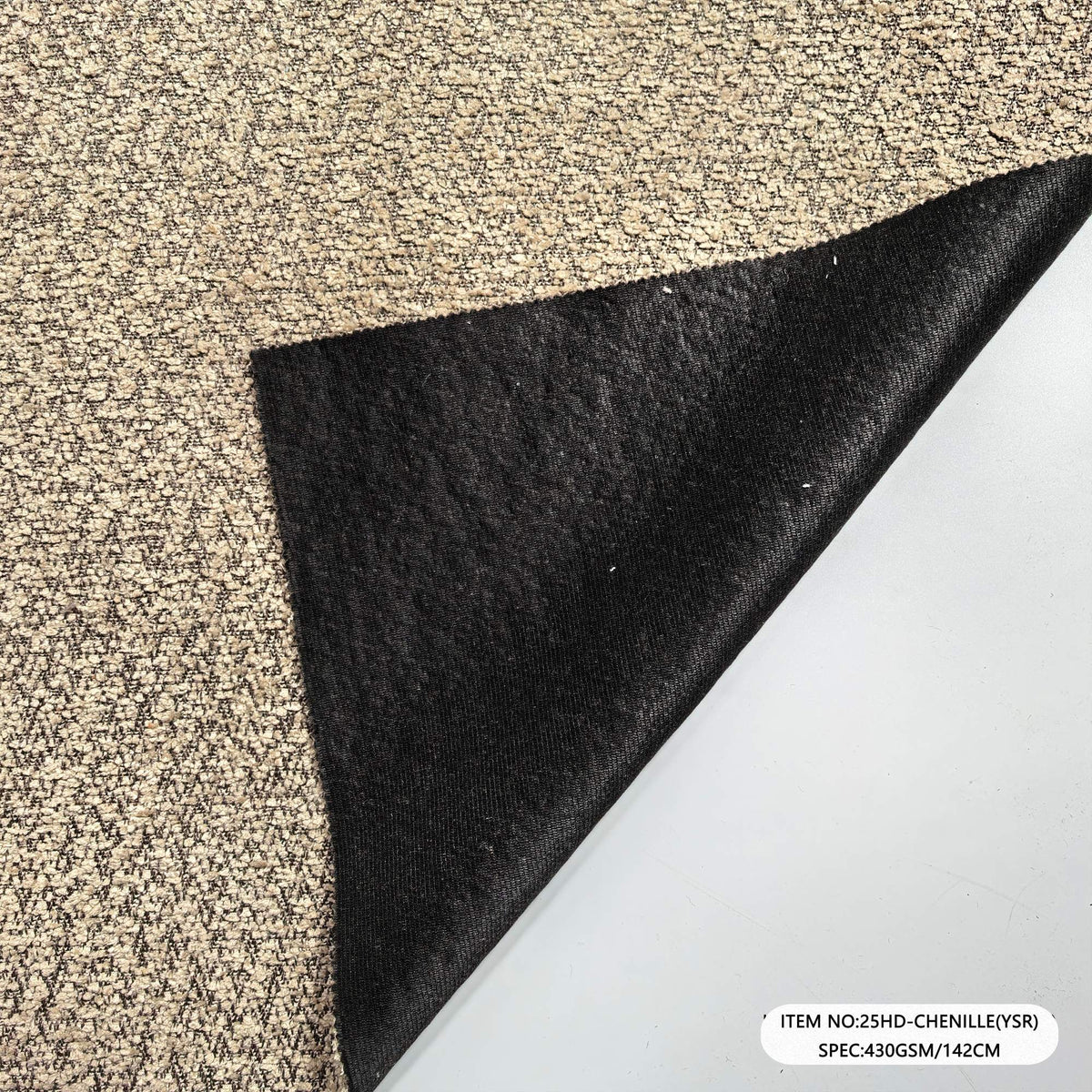 Chenille Sofa Fabric 430GSM 150CM White Fleece Backed Material for Lounge Seating Furniture Decorative Home Upholstery