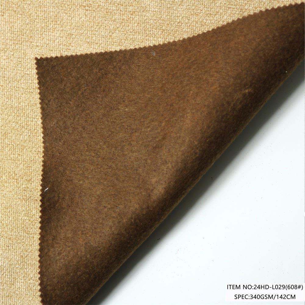24HD-L029 Polyester Linen Look Curtain & Upholstery Fabric | Weft Suede