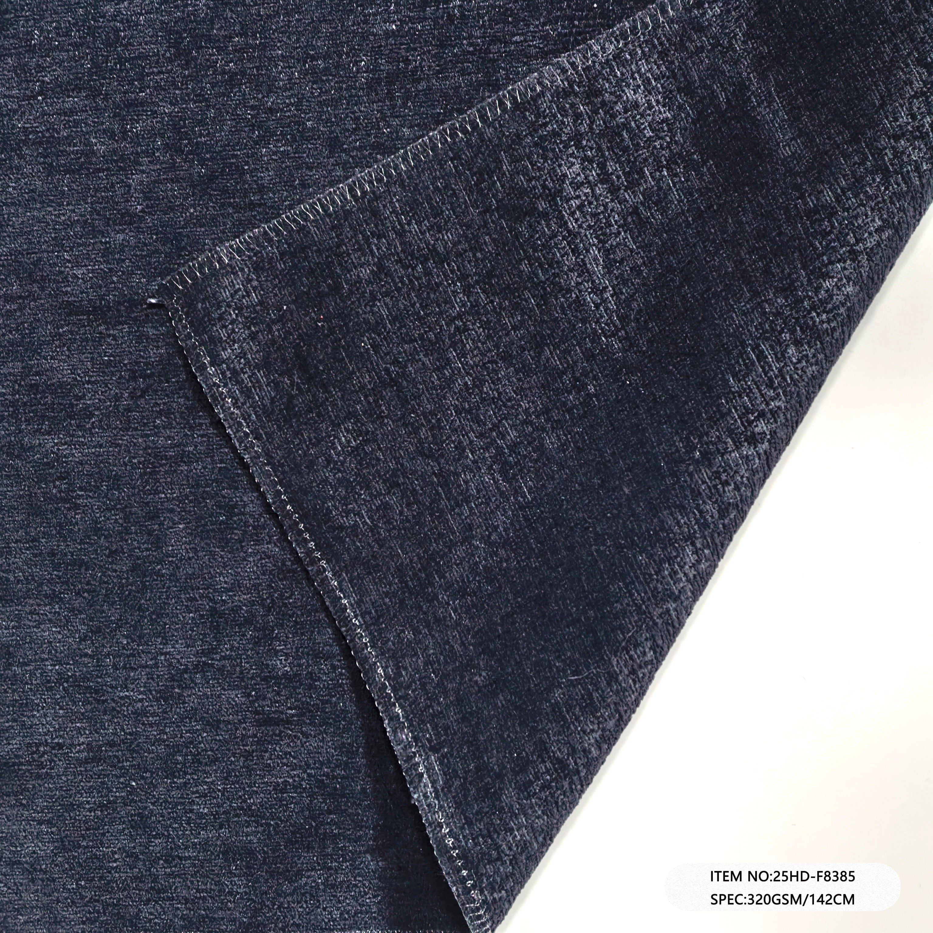 25HD-F8385 100% Polyester Chenille Upholstery Sofa Fabric | Solid Plain