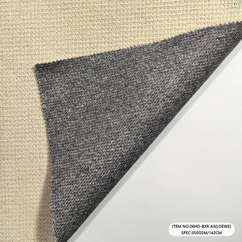 Sofa Upholstery Fabric 350GSM 150CM Black Yarn Tricot Backed Textile for Armchair Cushion Furniture Interior Home Decor