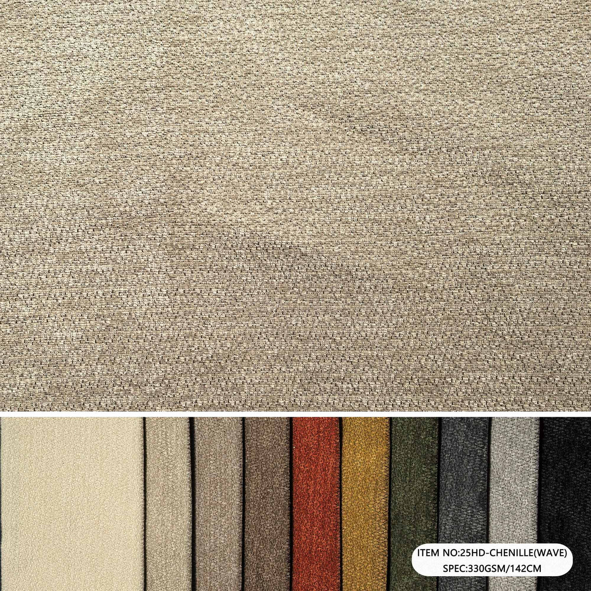 25HD CHENILLE WAVE 330GSM 150CM White Fleece Backed Textured Material for Sofa Furniture Home Decor Upholstery Fabric