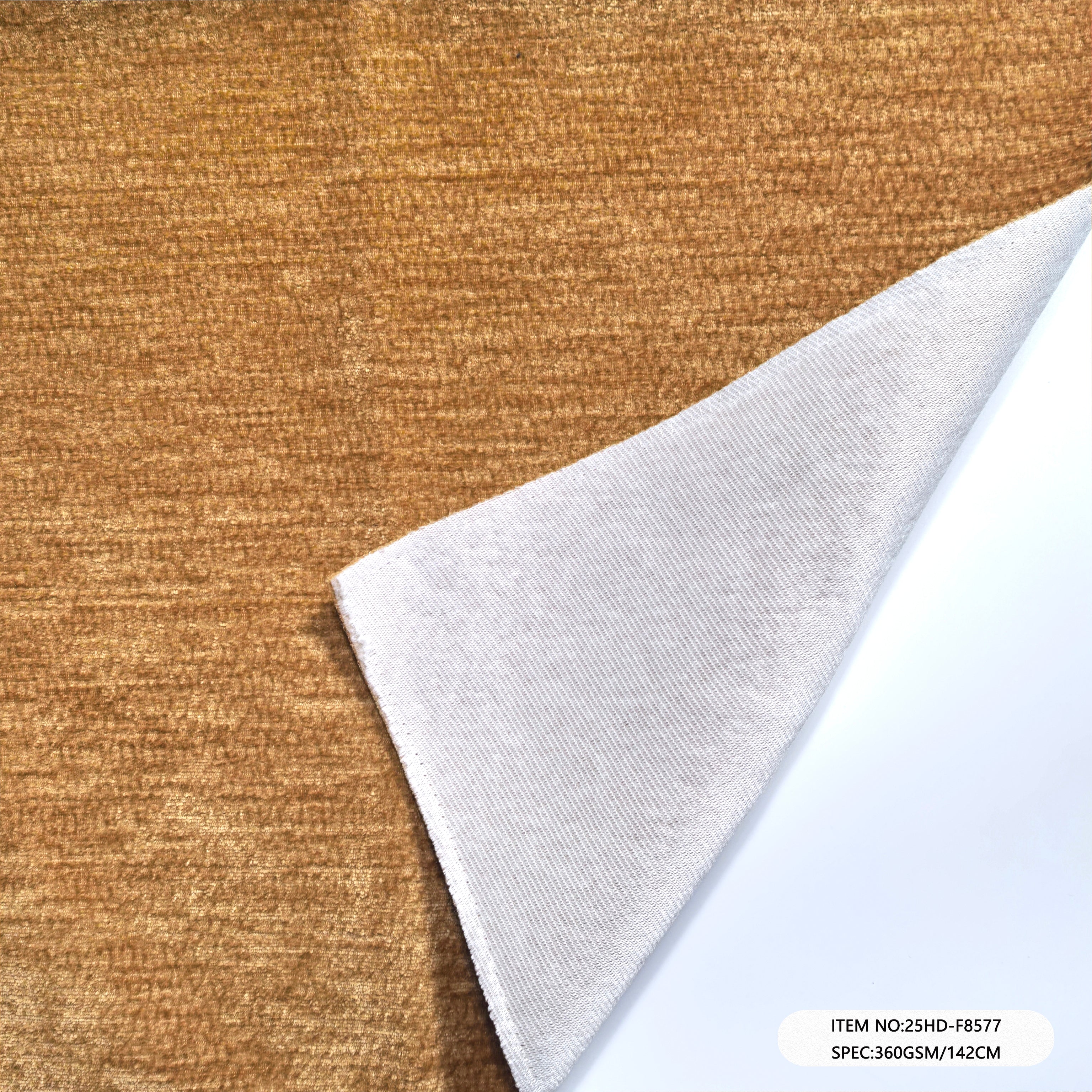 25HD-F8577  Polyester Velvet Chenille Upholstery Sofa Fabric | Solid Plain