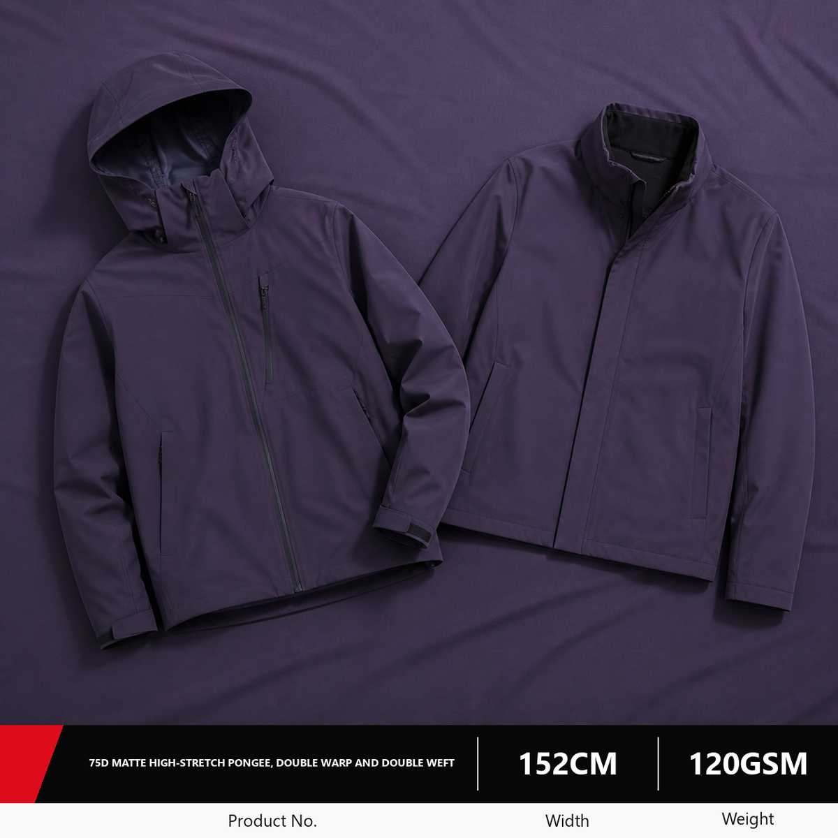 75D Matte Stretch Polyester Outdoor Pongee Fabric 120GSM