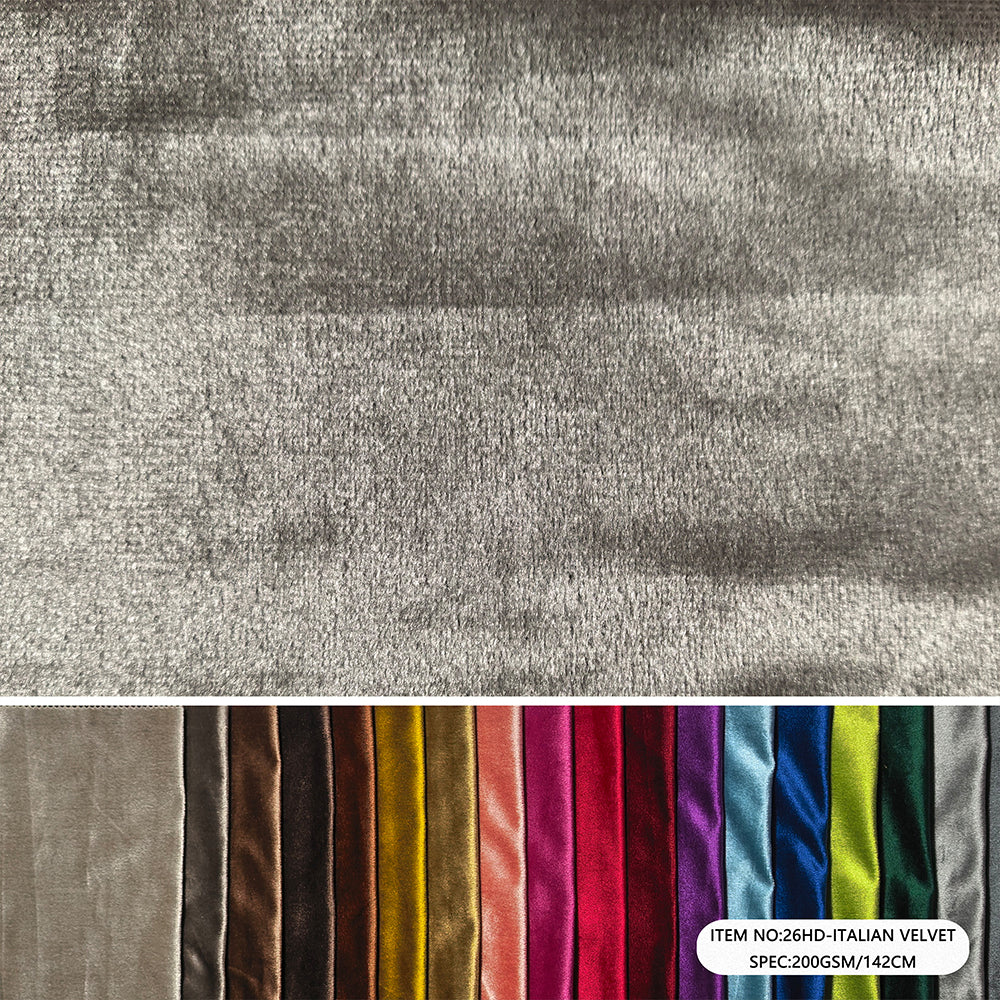 Italian Velvet Sofa Fabric with Smooth Plush Surface for Armchair Cushion Furniture Upholstery Home Decoration Wholesale