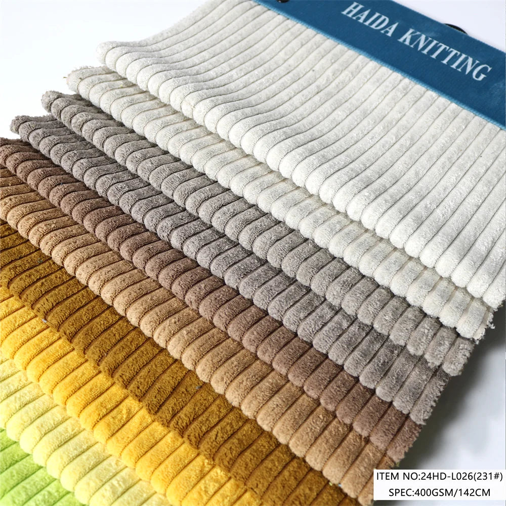 China Woven Sofa Fabric Manufacturer Furniture Sofa Upholstery Corduroy Linen Fabric Textiles - Haida Corduroy Upholstery Fabric