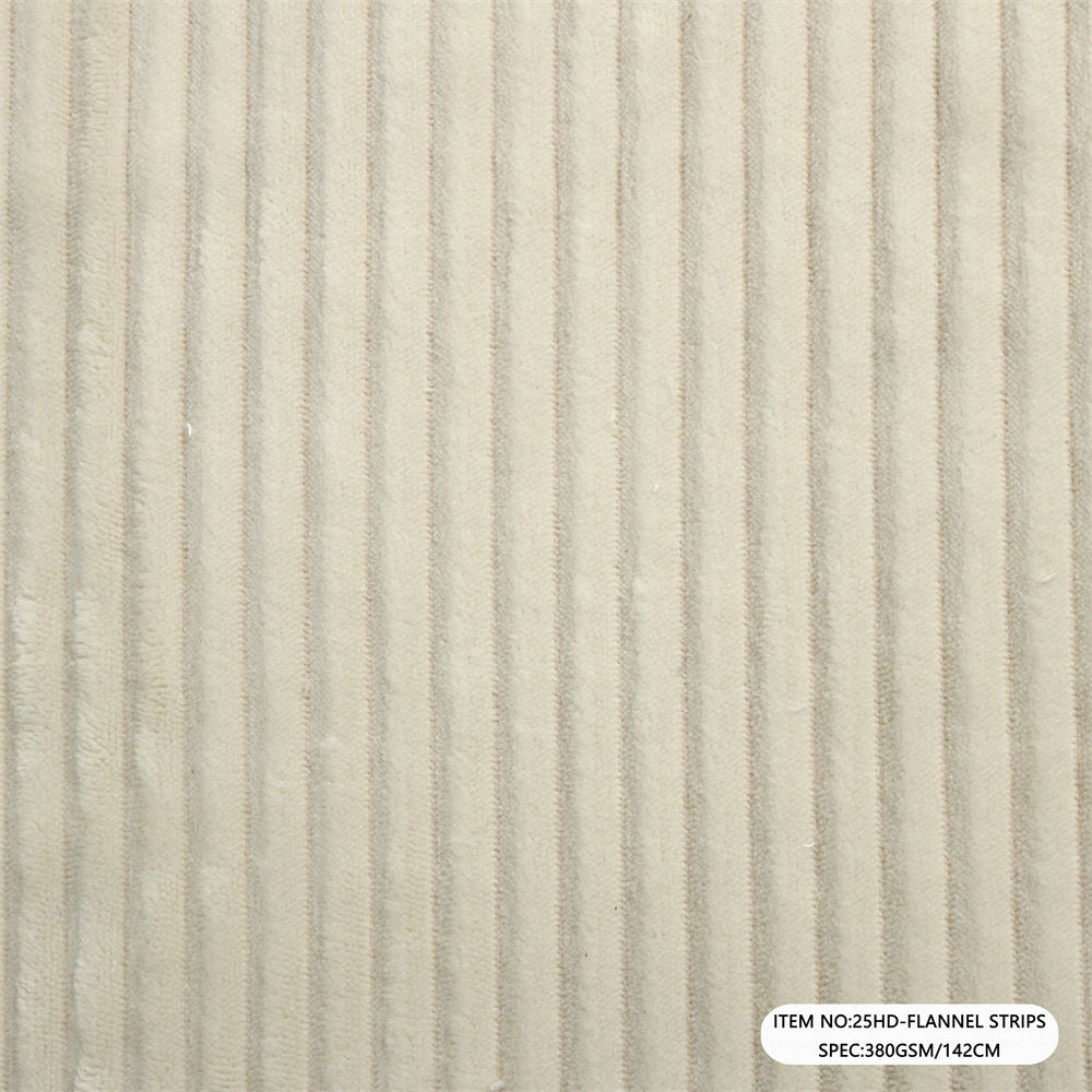 25HD-FLANNEL STRIPS Corduroy Stripe Velvet Sofa Upholstery Fabric 400gsm