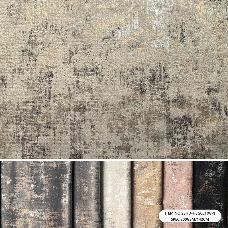 25HD-H3G001 Printed Chenille Warp Knit Upholstery Sofa Fabric