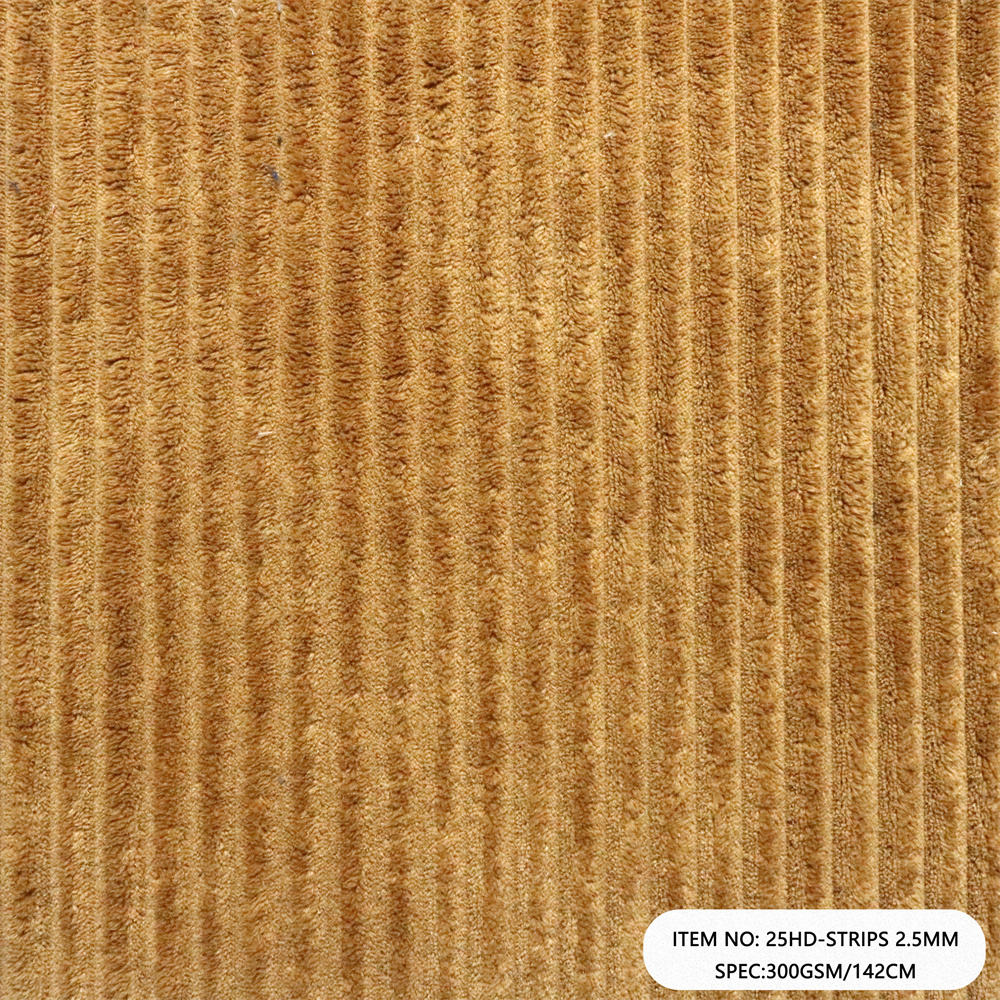 25HD-STRIPS 2.5MM 2.5 Wale Corduroy Warp Suede Upholstery Fabric 260gsm