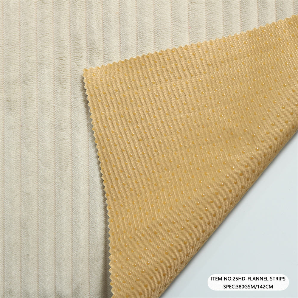 25HD-FLANNEL STRIPS Corduroy Stripe Velvet Sofa Upholstery Fabric 400gsm