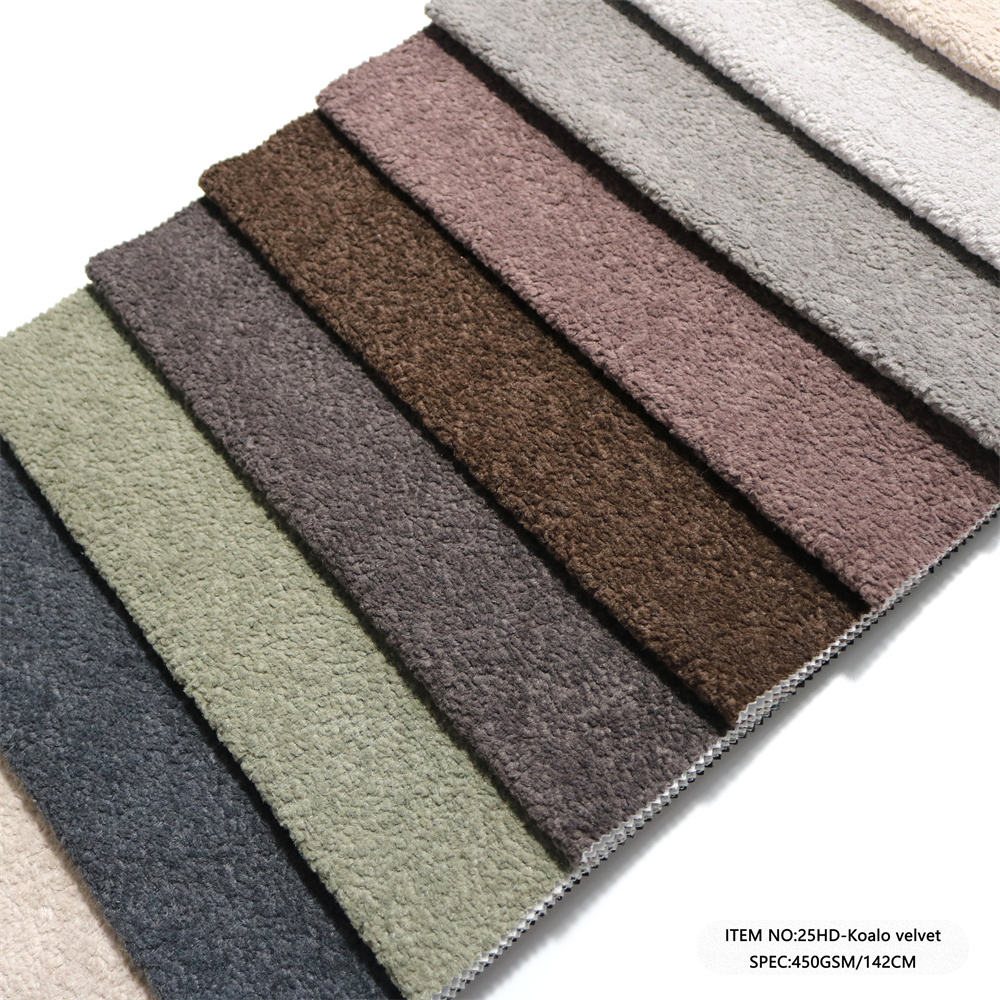 25HD-Koalo velvet Boucle Koalo Velvet Sofa Upholstery Fabric 400gsm