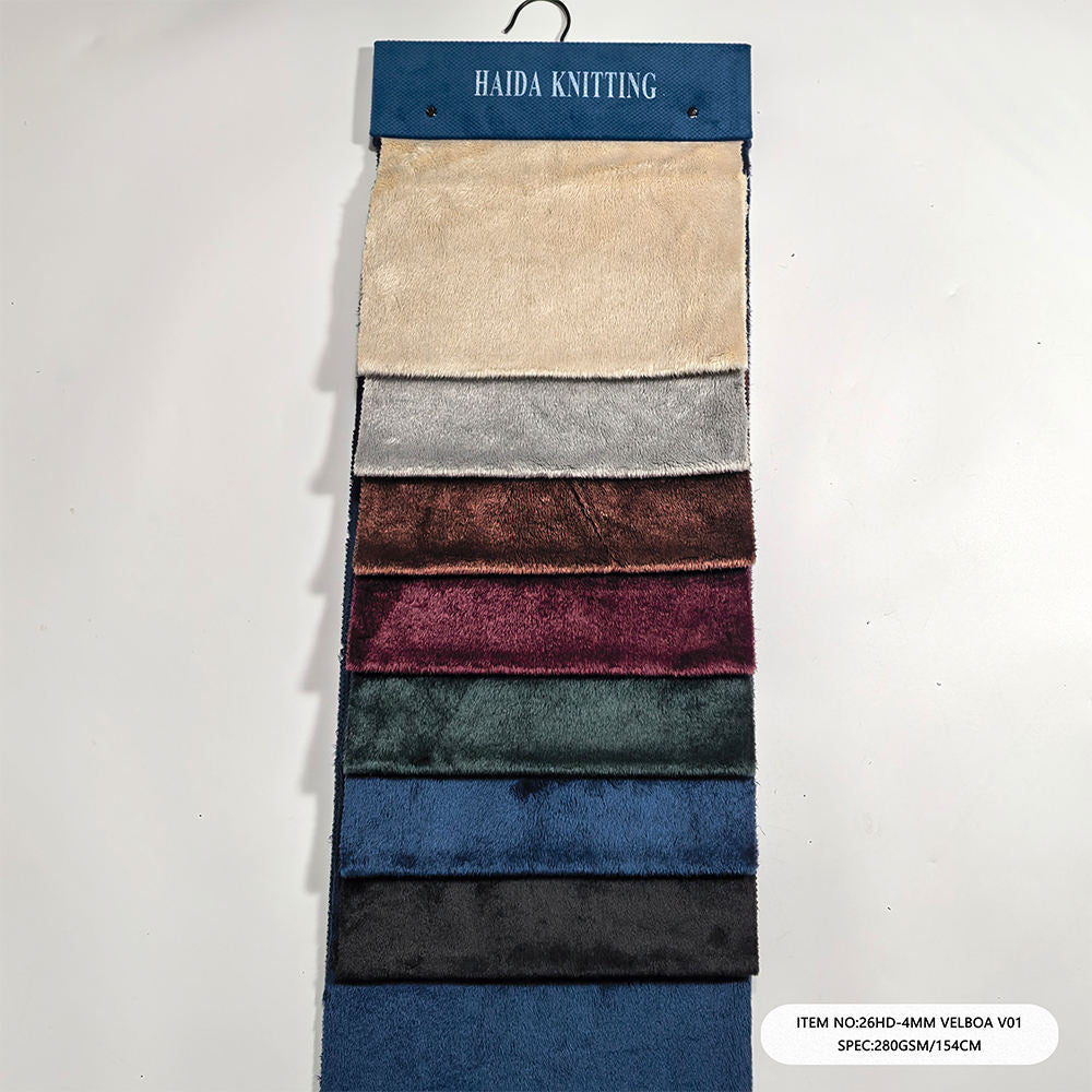 6HD-4MM VELBOA V01  Short Pile Velboa Warp Suede Sofa Upholstery Fabric 260gsm