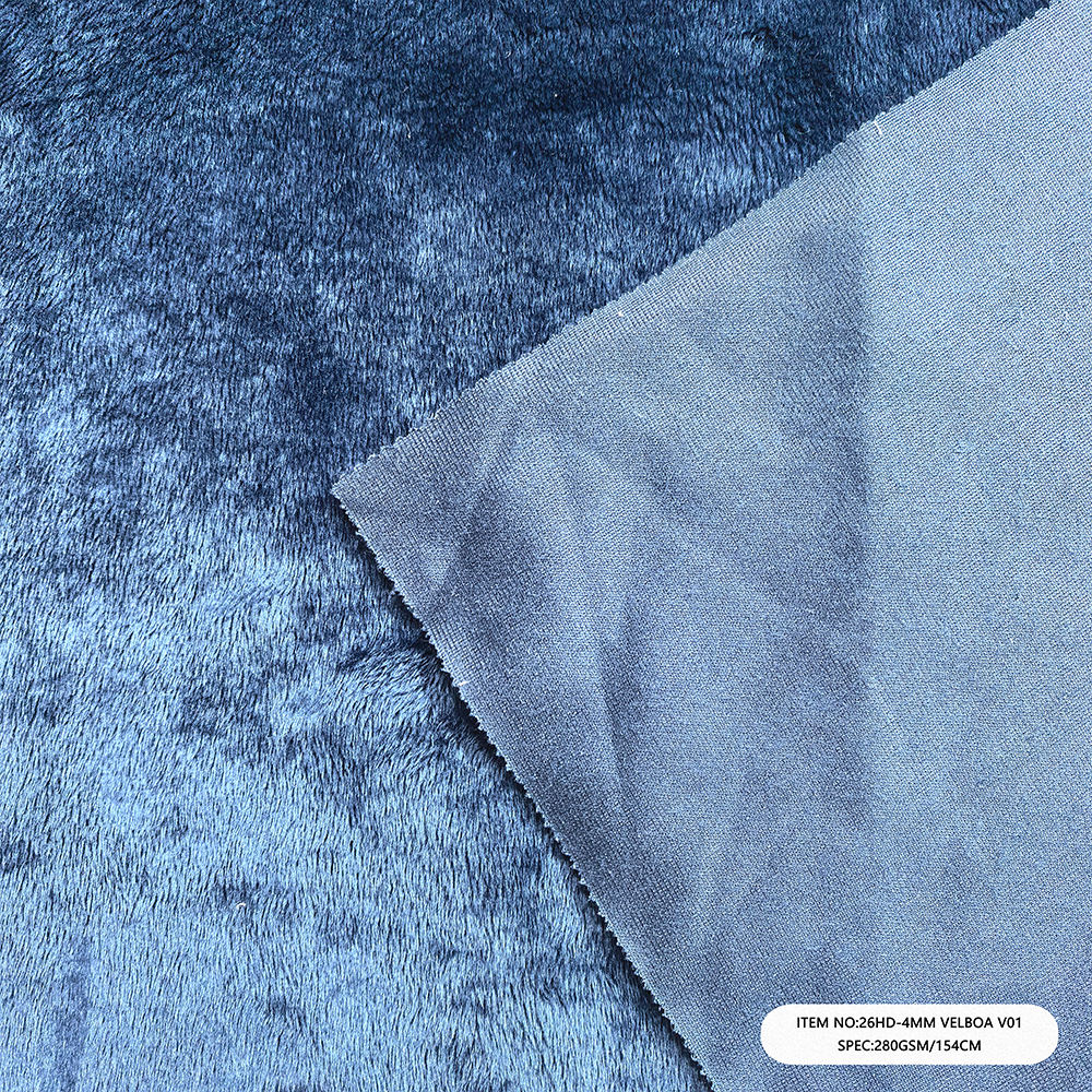 6HD-4MM VELBOA V01  Short Pile Velboa Warp Suede Sofa Upholstery Fabric 260gsm