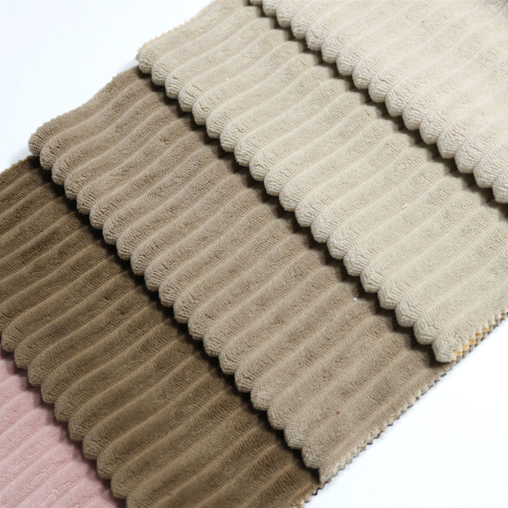 25HD-FLANNEL STRIPS Corduroy Stripe Velvet Sofa Upholstery Fabric 400gsm
