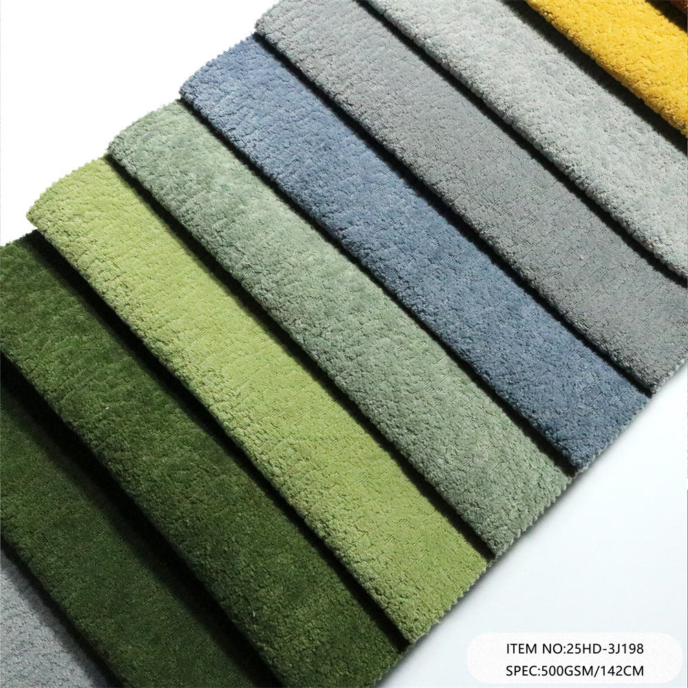 25HD-3J198 3D Jacquard Velvet Sofa Upholstery Fabric 400gsm